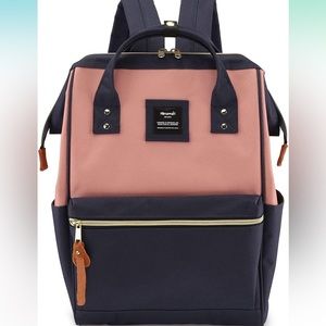 Pink and Navy laptop backpack
